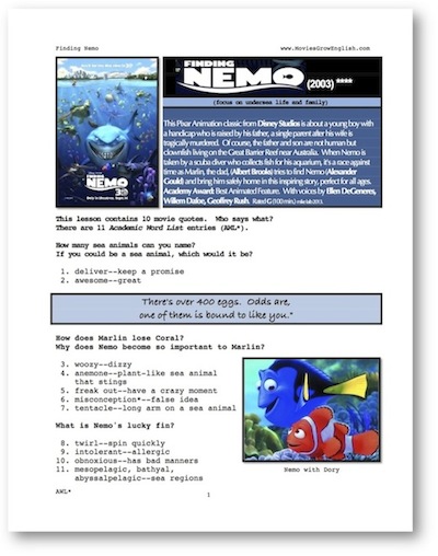 Cover page for Finding Nemo